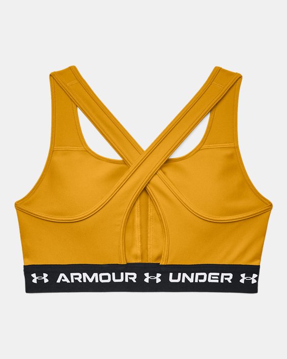 Women's Armour® Mid Crossback Sports Bra, Orange, pdpMainDesktop image number 9